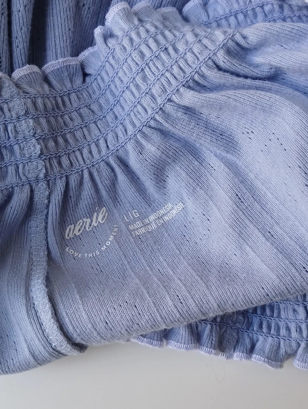 Aerie Pointelle Balloon Pajama Pant Blue Women's Large